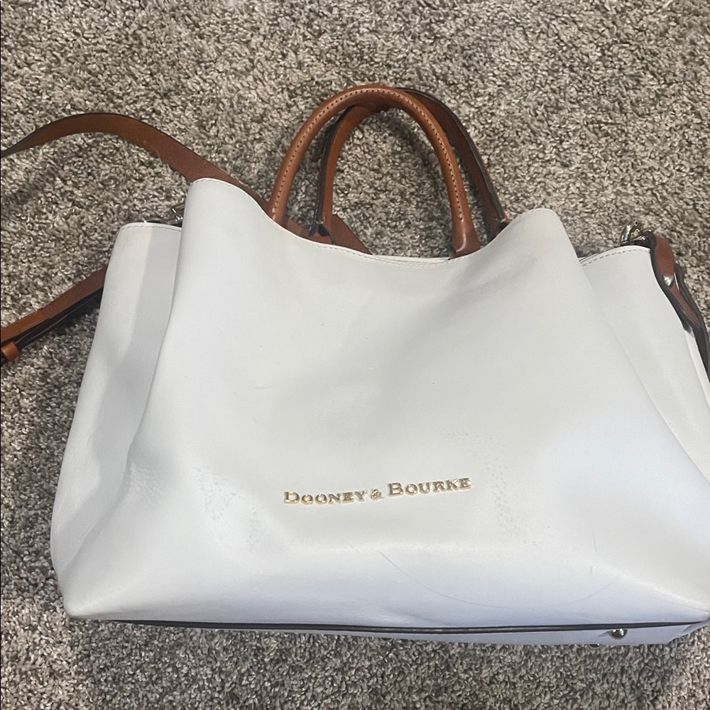 Dooney & Bourke White and Tan Tote Bag